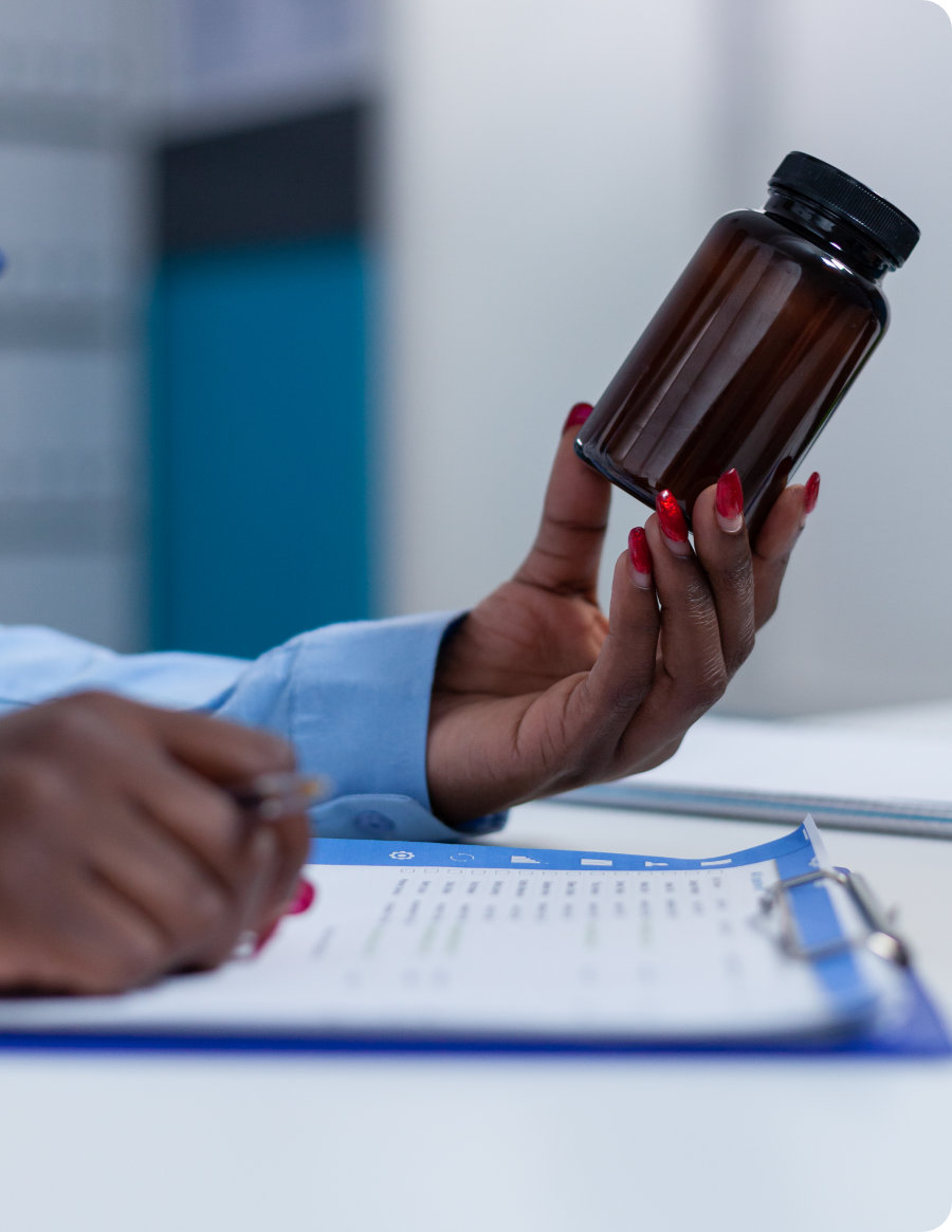 pharmacist with medication